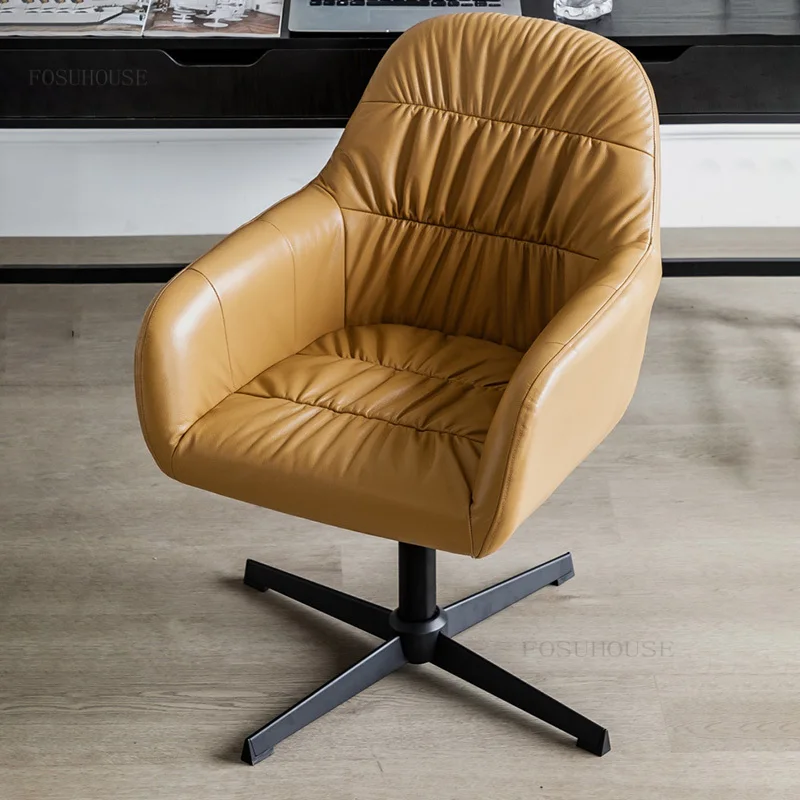 

Modern Italian Office Chairs Creative Swivel Armchair Minimalist Cushion Chair Soft Computer Sillon Oficina Furniture