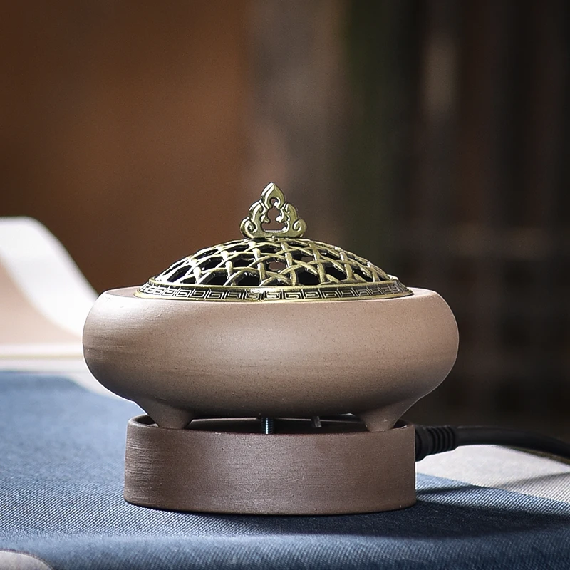 

Aroma Oil Incense Burner Electric Ceramic Church Chinese Zen Incense Burner Buddha Thermostat Bruleur Encens Home Decor