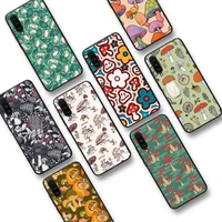 graffiti line mushroom phone case for samsung s20 lite s21 s10 s9 plus for redmi note8 9pro for huawei y6 cover