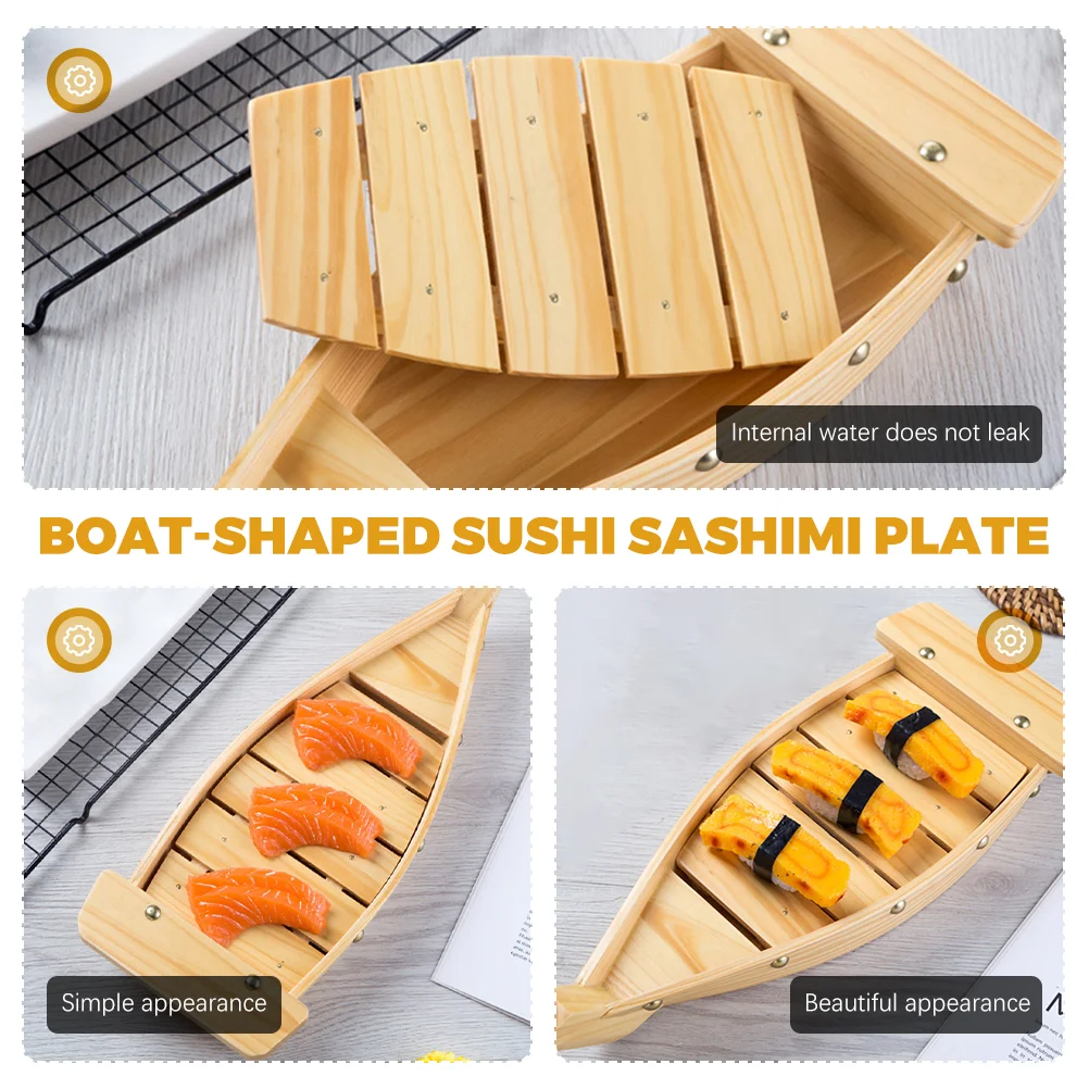 Лодка для суши-моста контейнер сашими деревянный держатель простой поднос