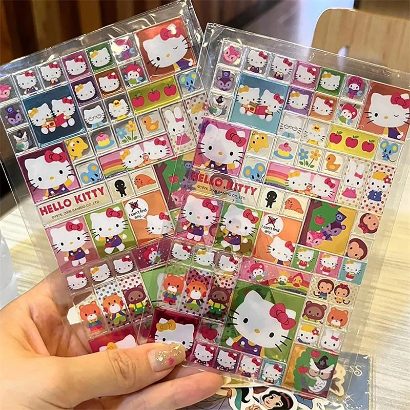 Sanrio Hello Kitty 3D Adhesive Stickers KT Cat Phone Cases Water Cup Decoration Kids DIY Toys Girly Heart Gift
