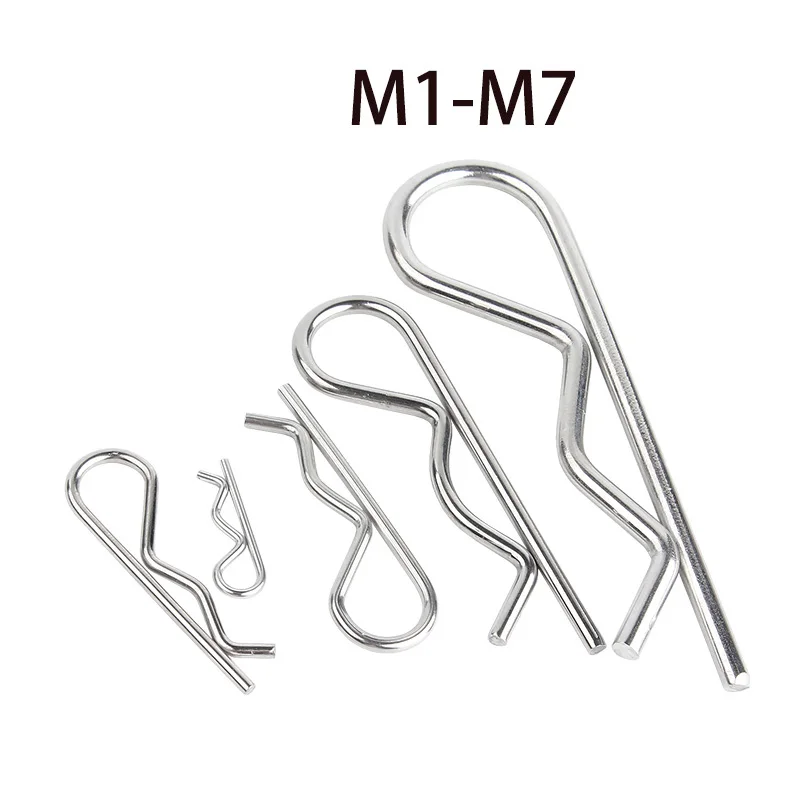 

100 шт. пружинный зажим для штифта, R-образный позиционирующий зажим, булавка, волновые булавки M1 M1.6 M2 M3 M4 M5 M6 M7, фиксирующая сцепка из углеродис...