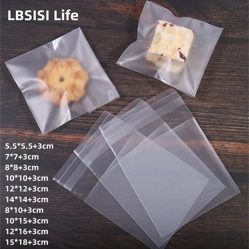 

LBSISI Life 1000pcs Frosted Cookie Plastic Bags For Handmade Snowflake Crisp Food Packaging Wedding Party Food Self-adhesive Bag