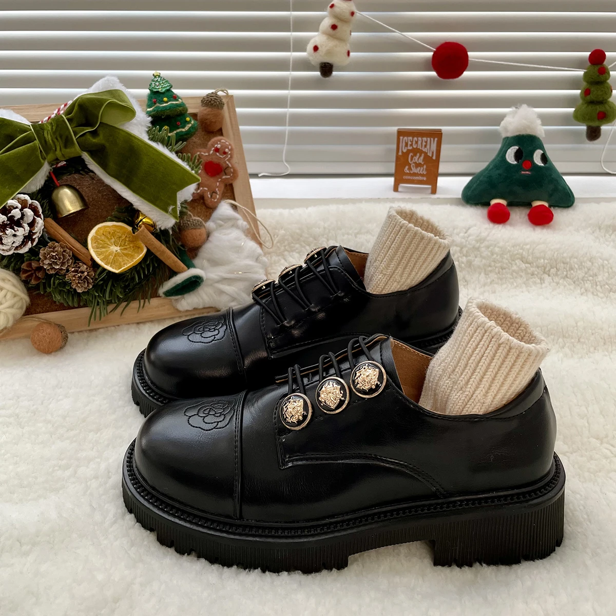 

New in Lolita Shoes Retro Chunky women leather shoes College girls platform shoes Cute Mary Janes Japanese JK shoes Women Shoes