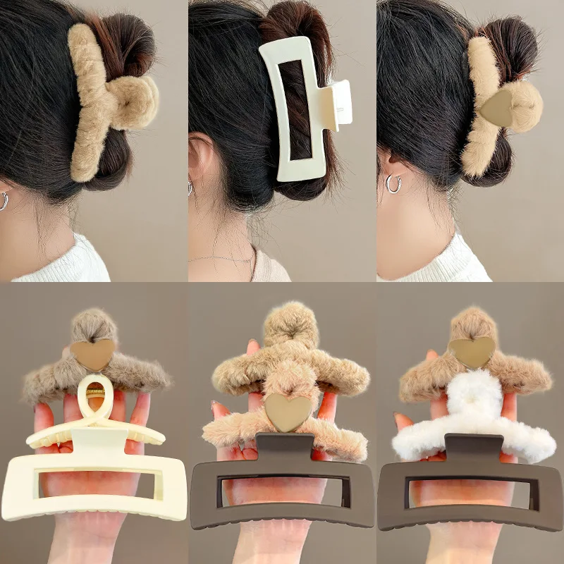 

Hair Claw Clips for Women Nonslip Medium Large Claws Clamps for Thin Thick Hair Butterfly Square Winter Accessories