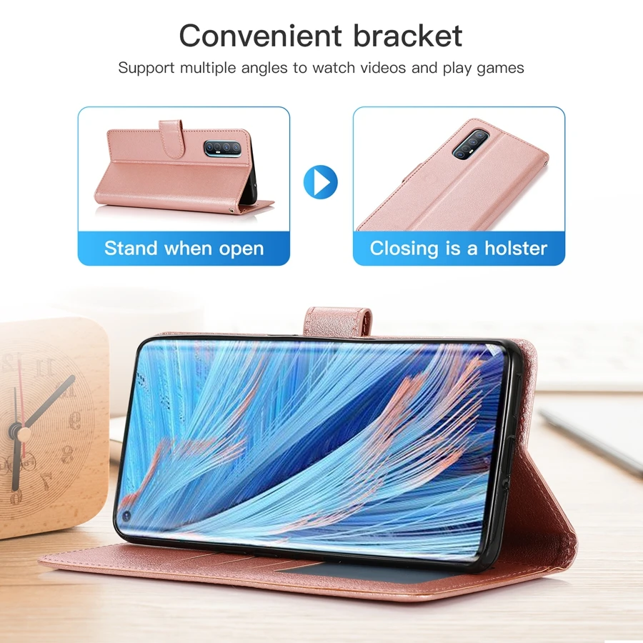 Wallet Leather Case For OPPO Find X5 Lite X5 Pro X3 Lite X2 Reno 8 Pro 7 5 Lite A96 A77 A57 A37 A16 Realme 9i 9 Pro 8i C30 C25Y