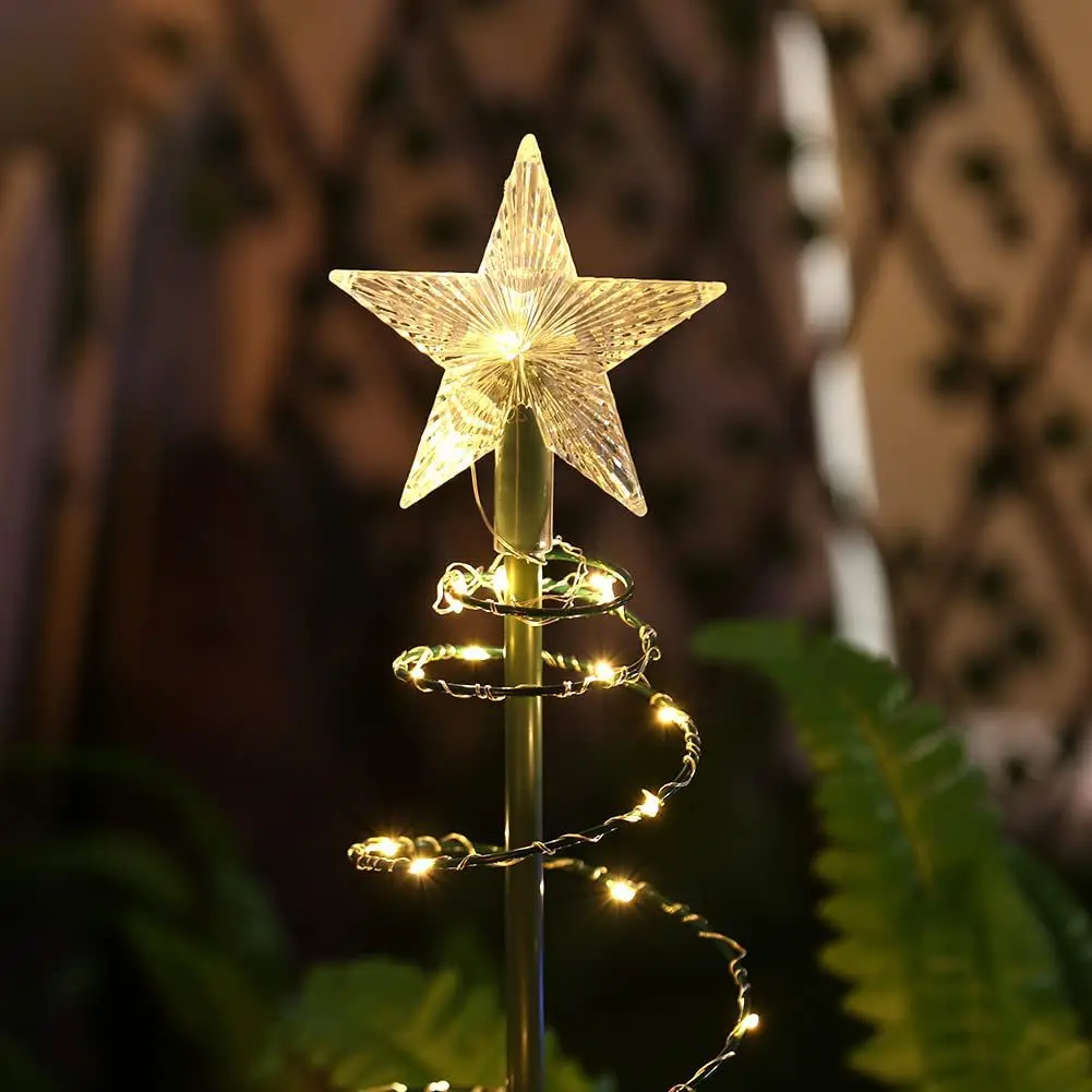 

Christmas decoration holiday decoration scene layout creative new solar LED Christmas tree Christmas tree spiral lamp, outdoor L