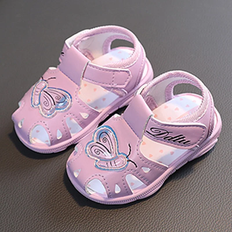 

Kruleepo Butterfly First Walkers Shoes for Newborn Girls Kids Boys Toddler PU Leather Casual Sneakers All Seasons Antikid Mules