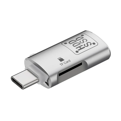 Устройство для чтения карт памяти с ремешком OTG Type-C на USB Female + TF комбинированный адаптер USB C TF Micro-SD кардридер для iPhone 15/iPad