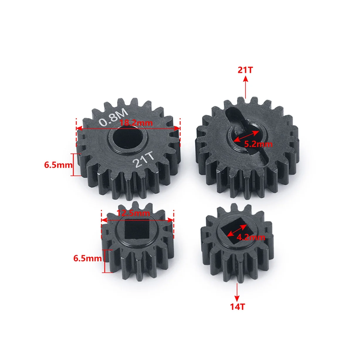 

4Pcs Overdrive Steel Portal Axle Gear Set 21T 14T for 1/10 RC Crawler Car Axial SCX10 III Capra Upgrade Parts