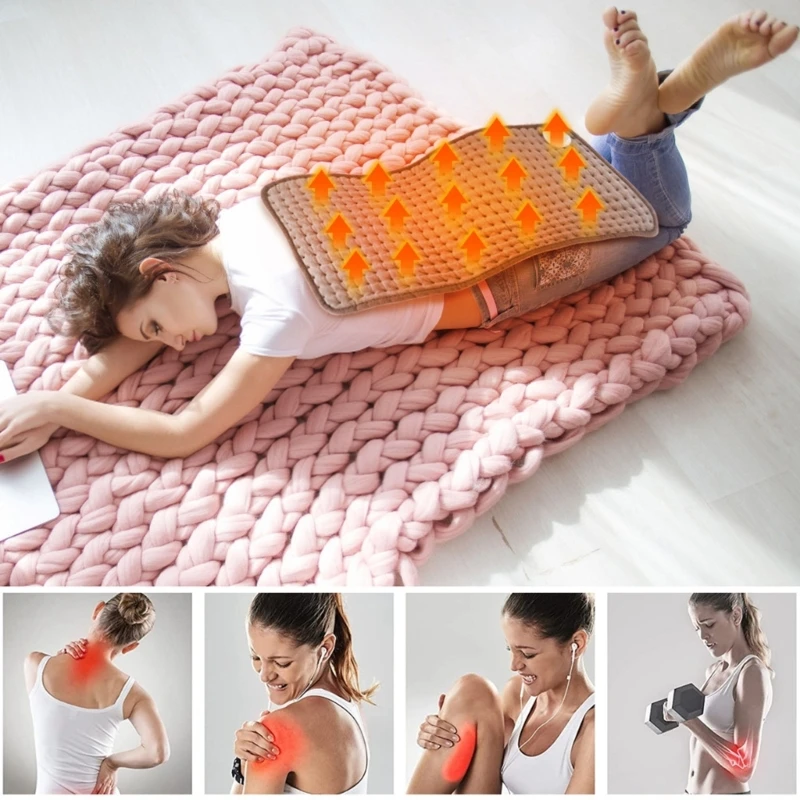 

Electric Heating Blanket Double Side Heating Adjustable 9 Level Temperature for Office Working Studying Keeping Warm B03E