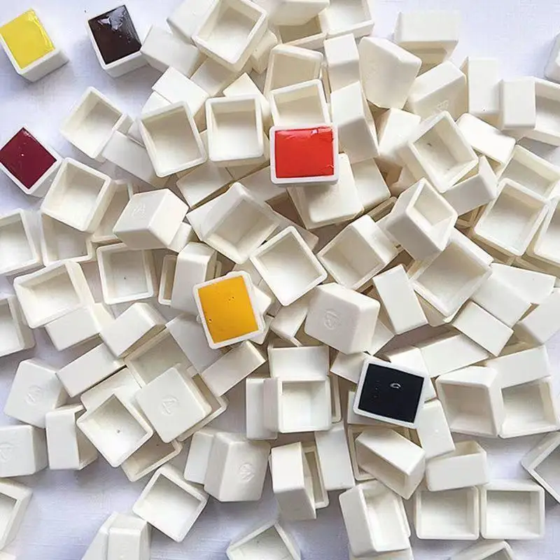 

Пустые пластиковые белые половины кастрюль, 10/20/30/40 шт., 2 мл, краска акварелью, краска в виде сетки, фотография