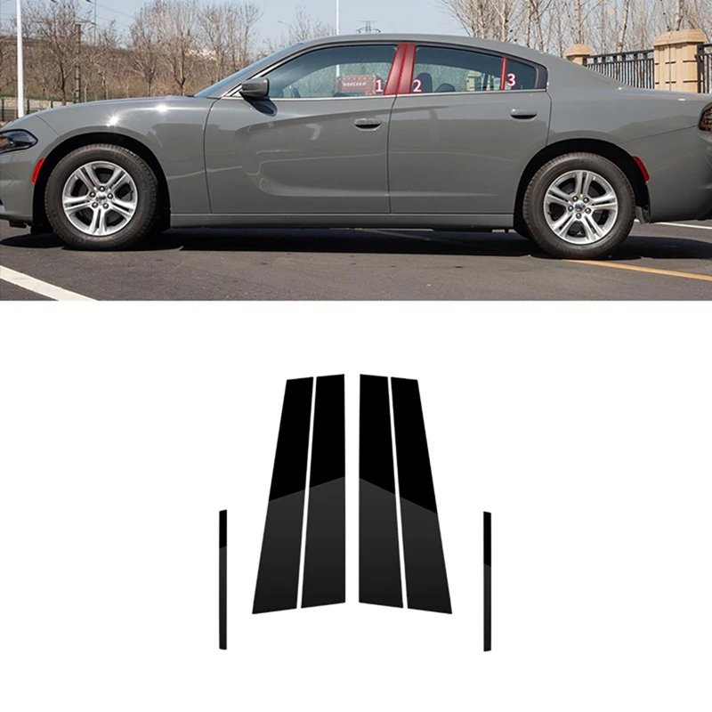 

Автомобильные накладки на дверь окно столбы отделочные наклейки для Dodge Charger 2011-2021 аксессуары, черные