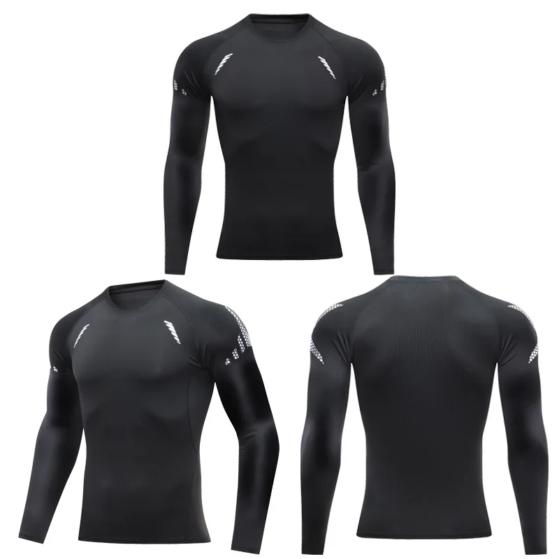 

Men's Sport Quick Dry Fitness Cycling Tights Long Sleeve Breathable Running Sports Basketball Training Clothing T-Shirt