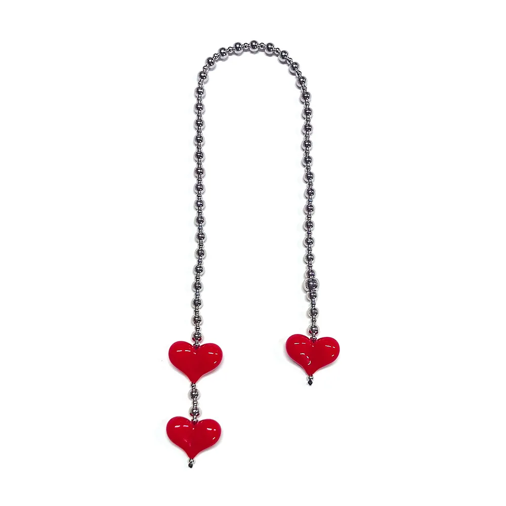 HERLOOK Big Love Heart Сумка Подвески Натуральный Камень Бусины Цепочка Подвеска для