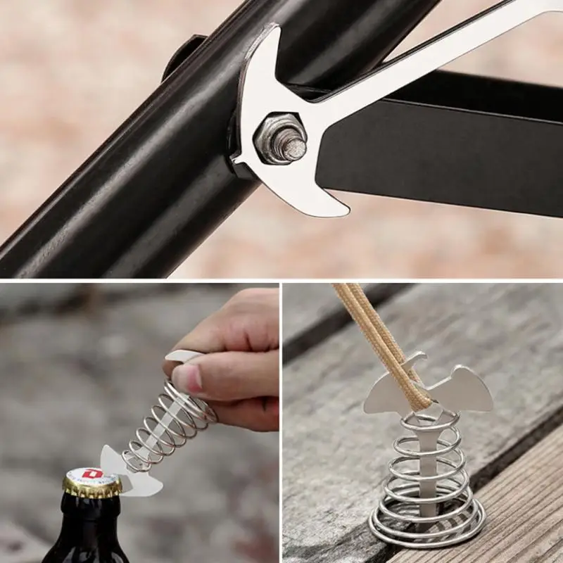 

Fish Bone Nail Stainless Steel Multifunctional Lightweight Sturdy Durable Tent Accessories Ground Nail Octopus Buckle Telescopic