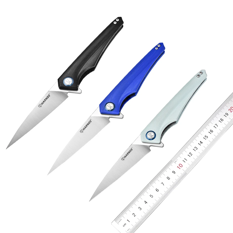 

HARNDS G10 Handle D2 Steel with Ceramic Ball Bearing Folding Knife Outdoor Survival Camping EDC Pocket Hand Tool Parcel Knife