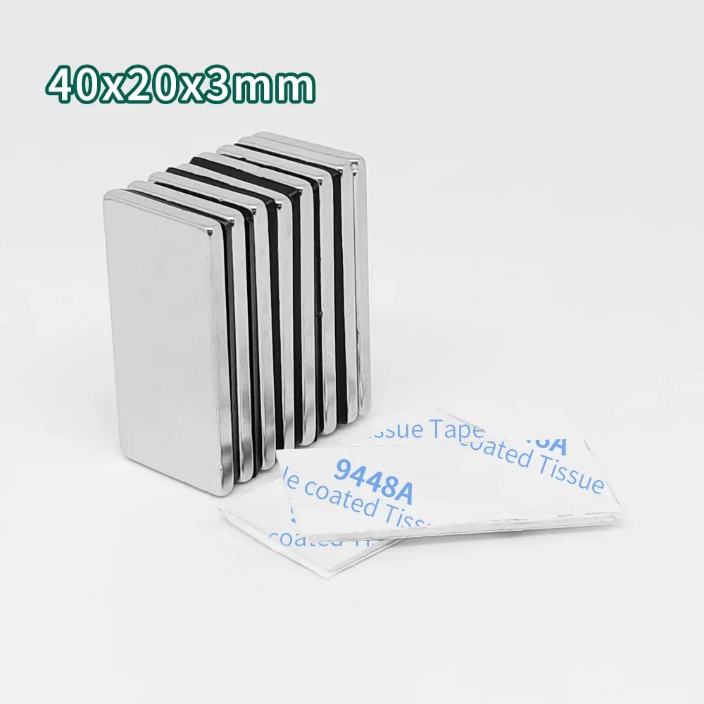 Блок-поисковый магнит 40x20x3 мм с самоклеящимся 3 м 40*20*3 квадратный сильный