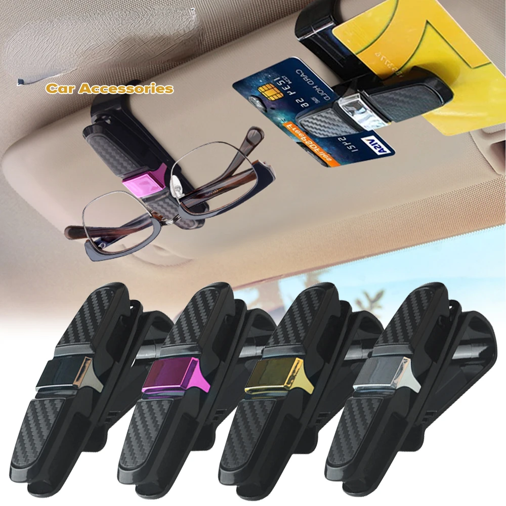 

PCS Glasses Holder for Car Sun Visor ,Sunglasses Clip Card Ticket Holder Eyeglasses Fastener Carbon Fiber Sunglasses Clip