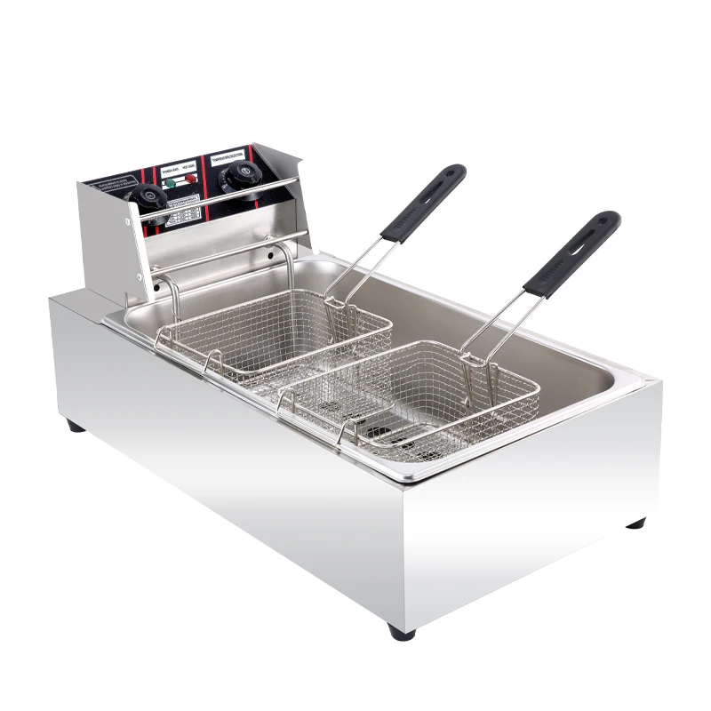 Электрическая Фритюрница 20 л с таймером двойной цилиндр машина для картофеля фри