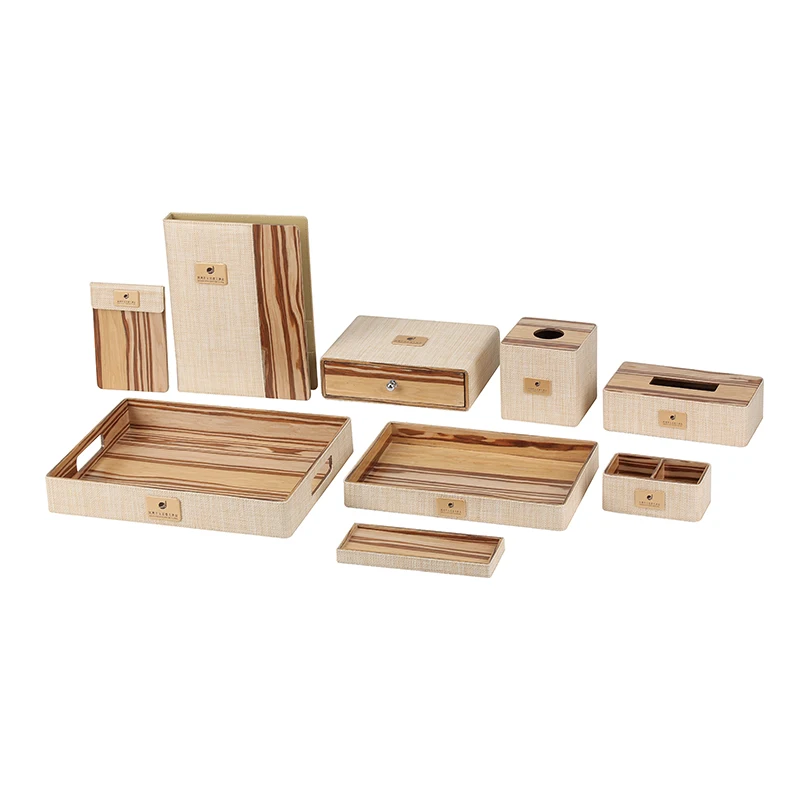 

wood leather hotel amenities hotel supplies set hotel guest room bathroom