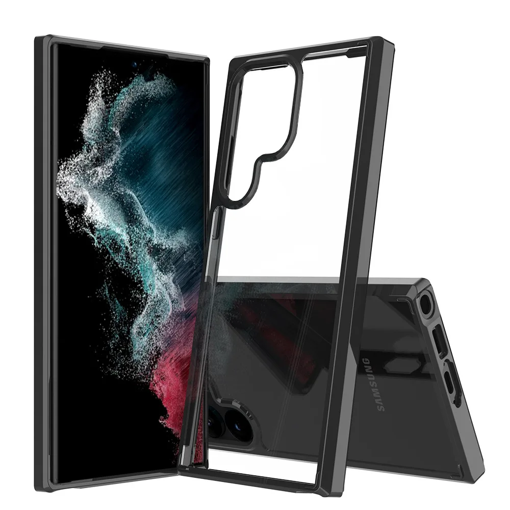 

Hybrid Shockproof Cover Air Cushion Bag Case With Acrylic Crystal Clear Hard Back Shell For Samsung Galaxy S23 S23Plus S23Ultra