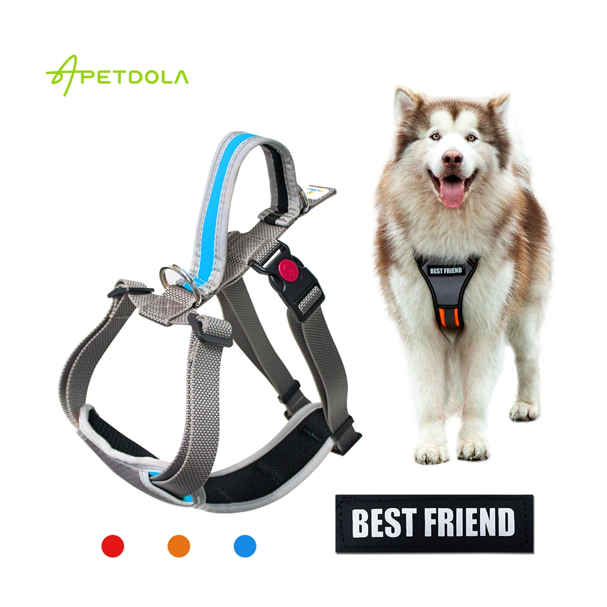 

Personalized Dog Harness For Small Large Dogs APETDOLA No Pull Adjustable Breathable Reflective Harness Dog Vest Collar