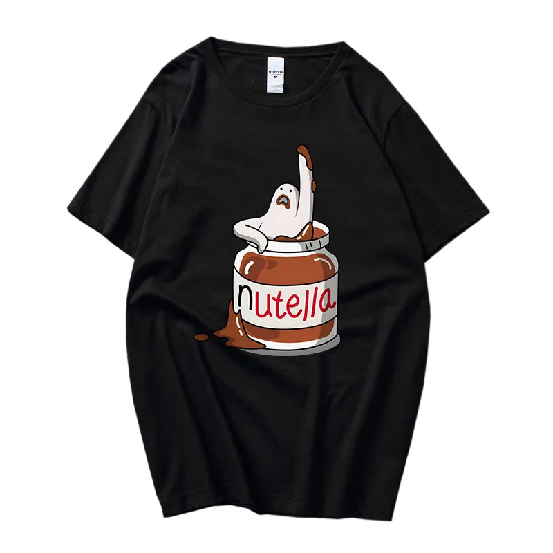 

I Love Nutella Famous Italian Food Immerse In It T Shrts WOMEN Manga/Comic T-shirts 100% Cotton Tshirts Cartoon Printing Clothes