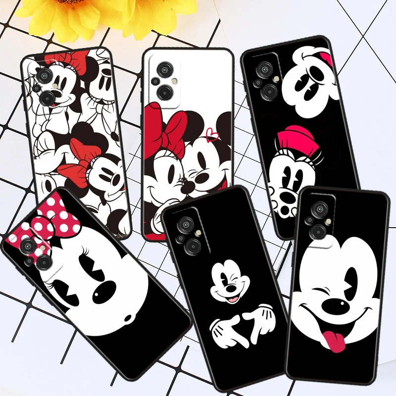 

Disney Mickey Minnie Black Phone Case For Xiaomi Redmi K60E K60 K50G K50 K40S K40 K20 S2 6A 6 5A 5 Pro Ultra Black Soft Cover