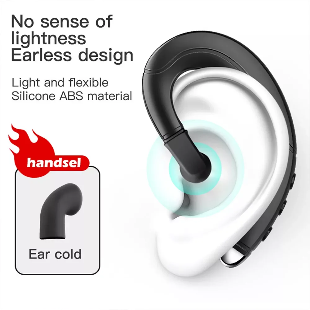 

Bone Conduction Bluetooth Headset Portable Universal Unilateral Handsfree Wireless Hanging Ear Mobile Phone Call Sport Earphone