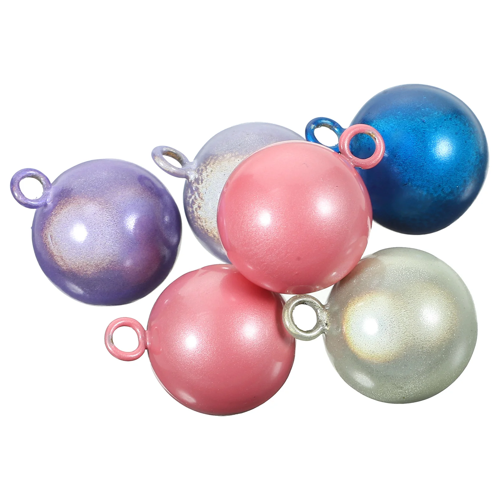 

6 Copper Bells Charms Pendants Round Loose Spacer Beads Connector Japanese Style Bells For DIY Keychain Jewelry Making Supplies