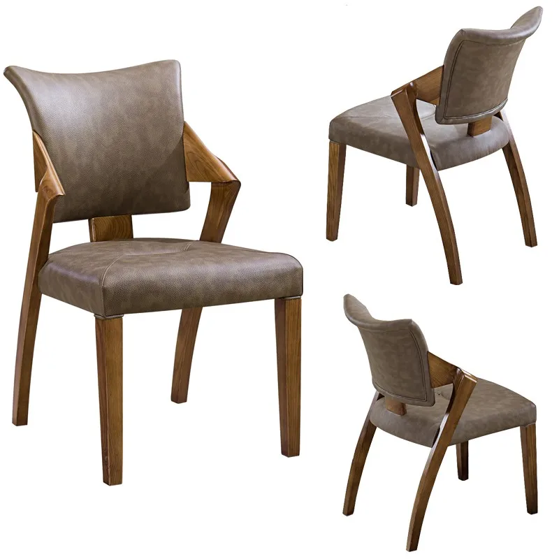

Customized Western Restaurant Ash Wood Armchair Dessert Shop Dining Chair Guest Room Modern Office Meeting Furniture