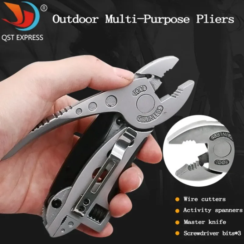 

Outdoor Camping Stainless Steel Pliers Multifunctional 6 In 1 Tool Pliers Outdoor Spanner Tool Compact and Easy To Carry