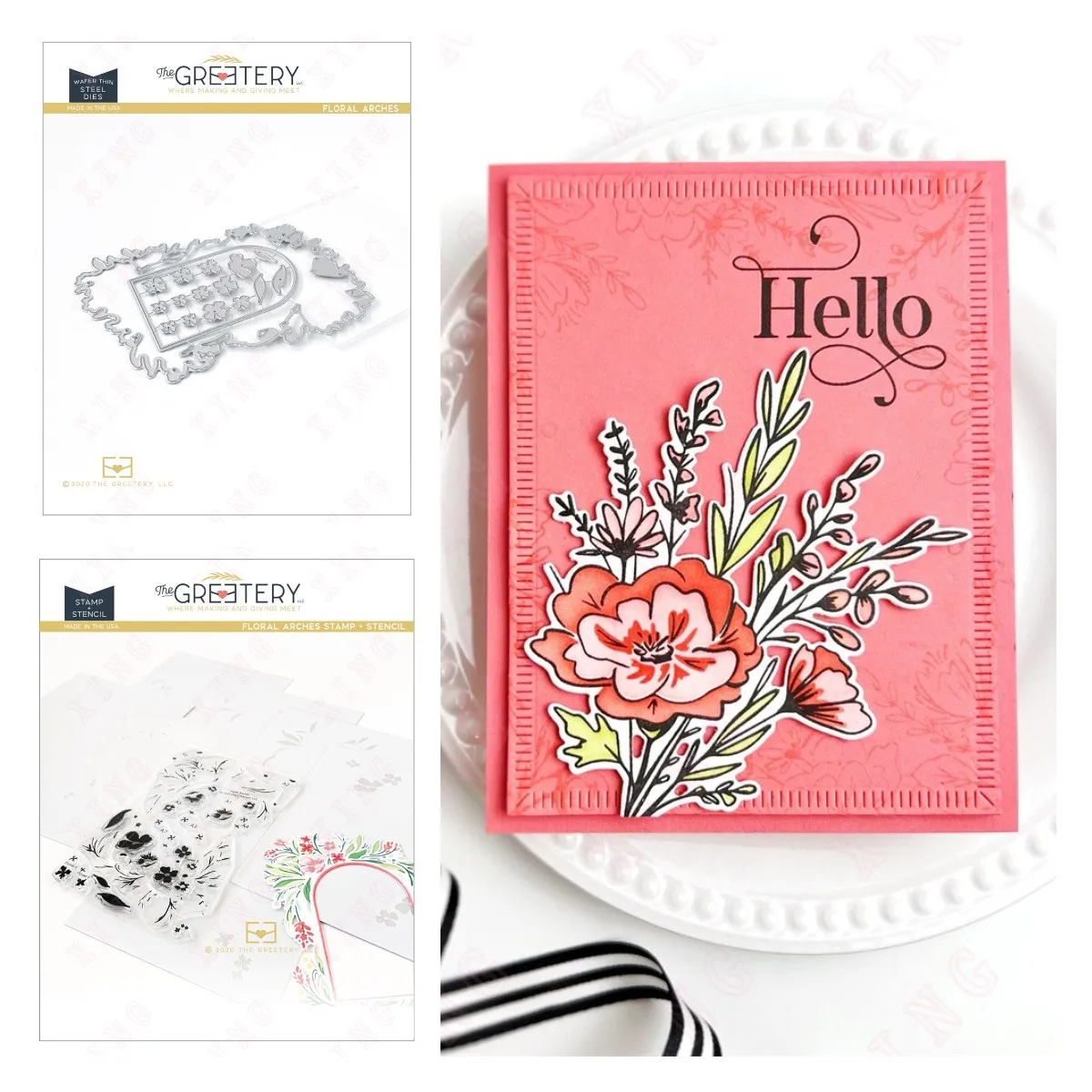 

Newest Scrapbook Decoration Embossing Clear Silicone Stamp Set Diy Handmade Craft Reusable Mold Floral Arches Metal Cutting Dies