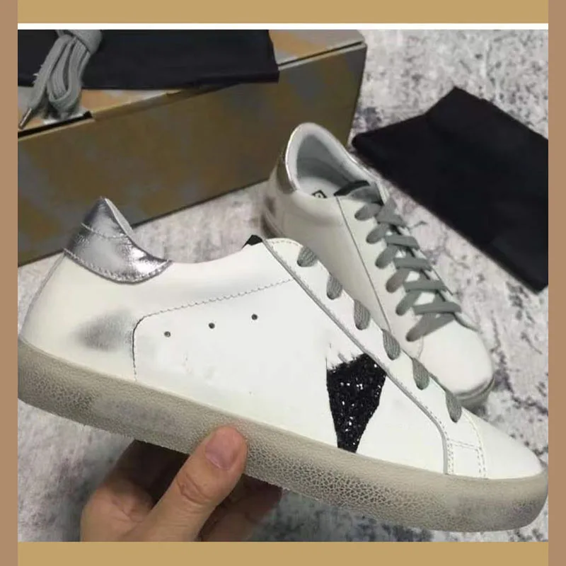 

2022 Four Seasons New Sequin Stitching Distressed Small Dirty Shoes Parent-child Sports and Leisure Shoes Non-slip ST351