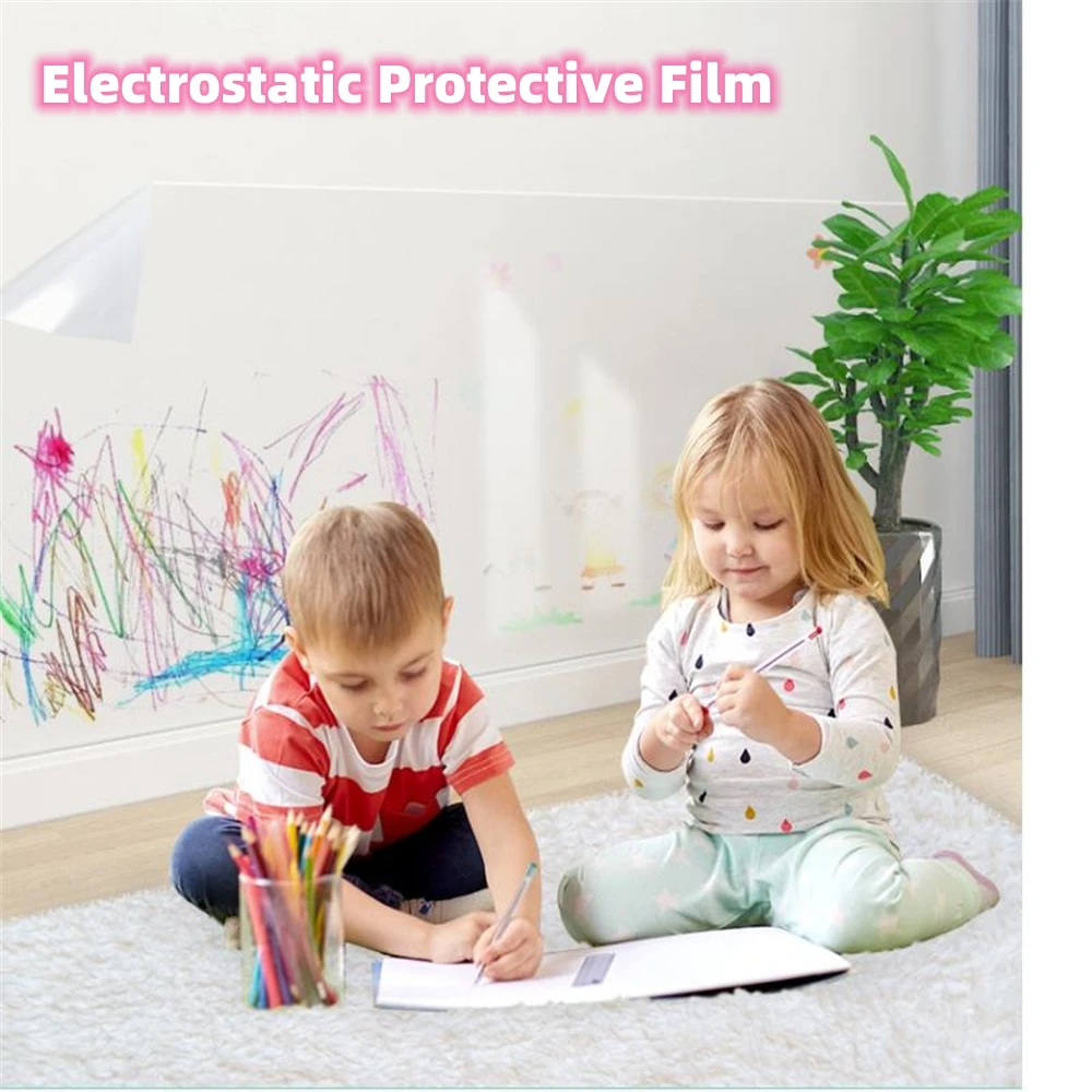 

Electrostatic Transparent Wall Protective Film Stickers Wallpaper Self Adhesive Home Decorative Prevent Cat Scratching Children