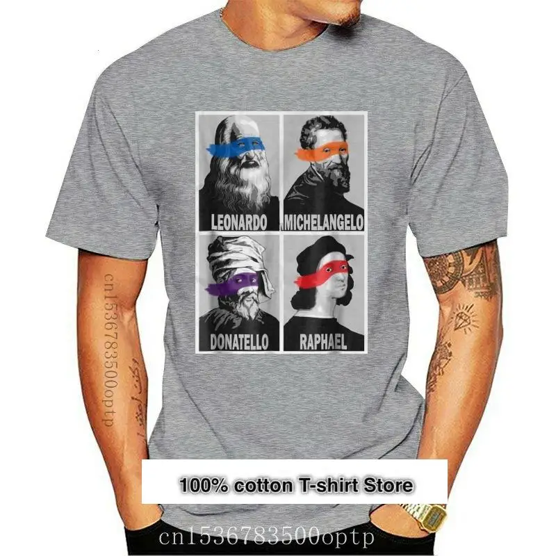 

Camiseta de manga corta para hombre, camisa de Raphael, Leonardo, Michelangelo, Donatello, nueva marca