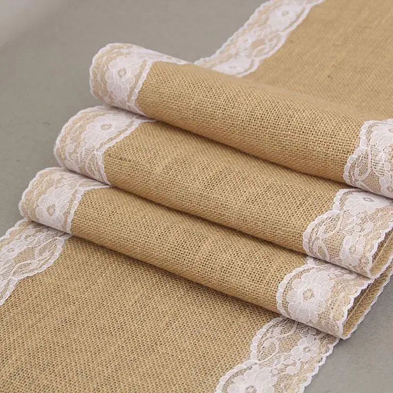 

Linen Dining Burlap Wedding Table Christmas Runners Jute Champagne Runner Room Restaurant Vintage Table Natural Table Gadget