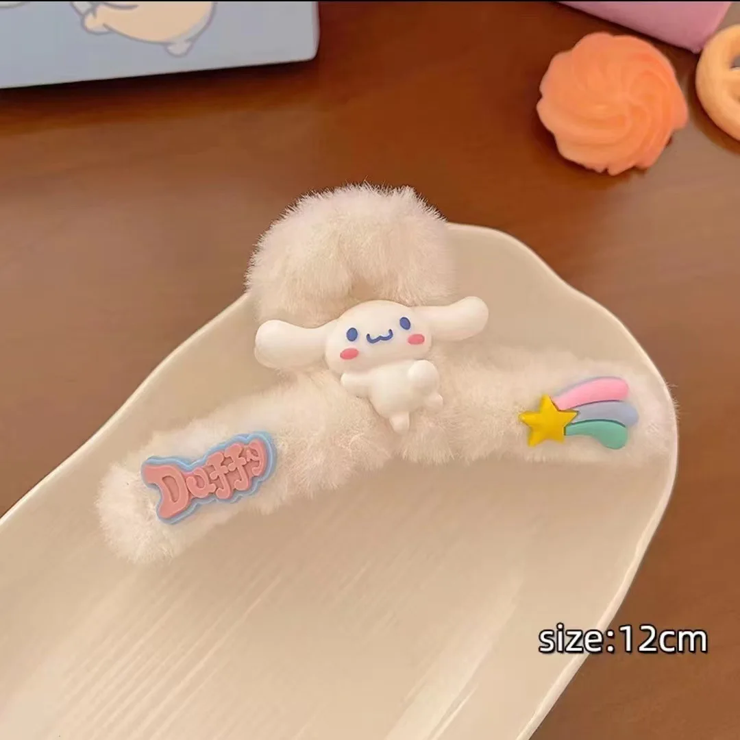 Disney lotso Sanrio autumn and winter plush hair clips cute cartoon accessories for women sweet shark