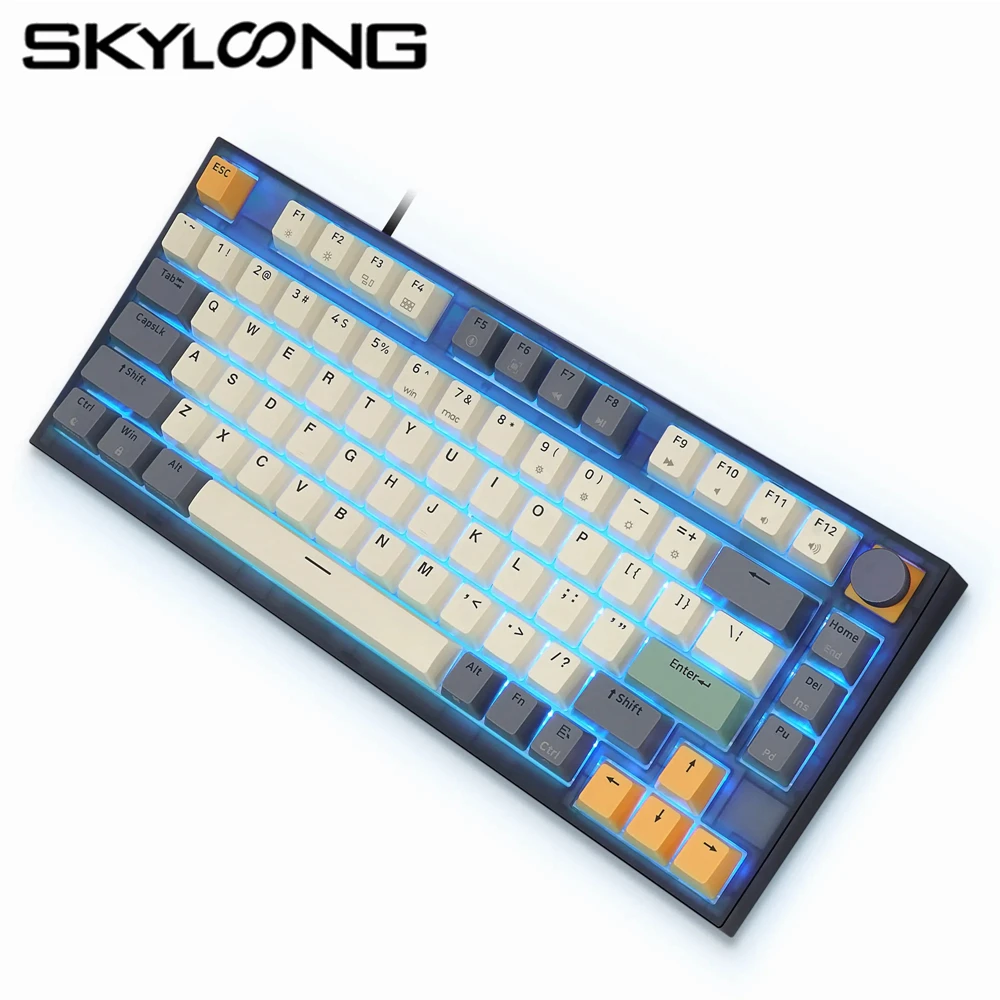 

Беспроводная механическая клавиатура Skyloong GK75 с ручкой, 2,4G, Bluetooth, 75% Lite, прокладка RGB, популярный переключатель, игровые клавиатуры PBT MAC
