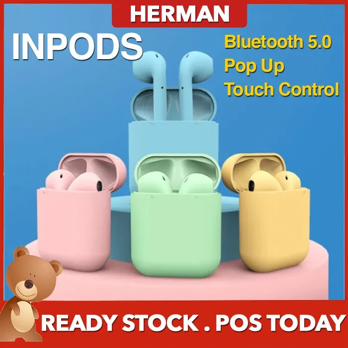 

HERMAN Macaron inPod inPods 12 Bluetooth наушники 5.0 беспроводные наушники inPods 12 Спортивная гарнитура с микрофоном