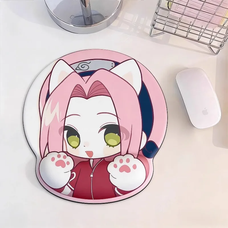 Фото Коврик для мыши NARUTO Uzumaki Naruto Haruno Sakura Uchiha Itachi, аниме-тематика, резиновый, мягкий, удобный, с поддержкой запястья №2