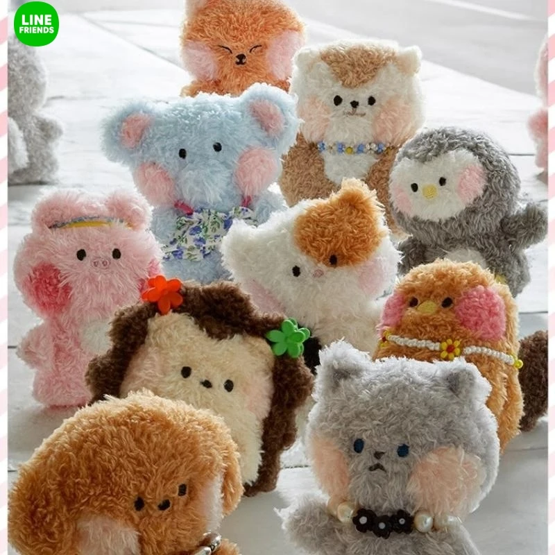 

Line Friends New Minini Series Plush Doll Car Key Chain Anime Elini Bag Pendants Cartoon Mini Puppet Kawaii Birthday Gifts Toys