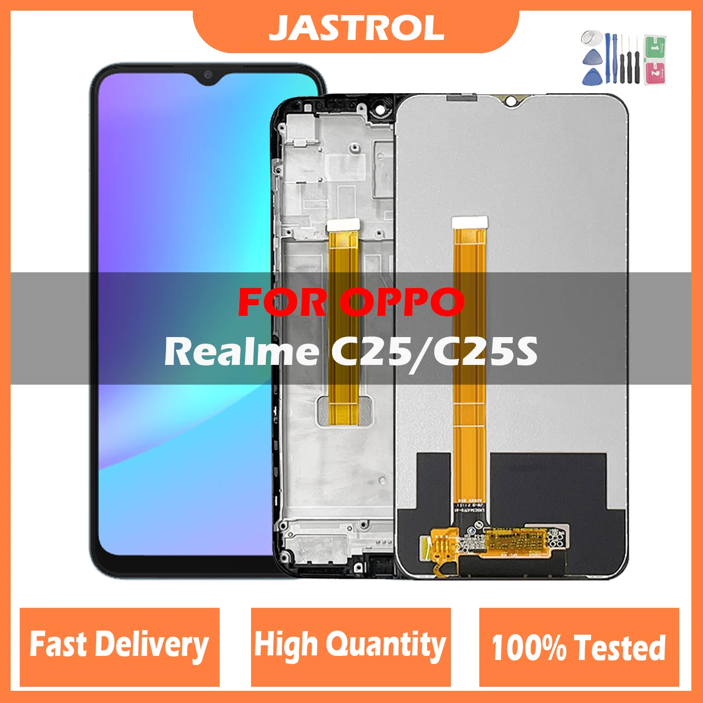 

Original 6.5"Display For Realme C25 RMX3193 RMX3191 LCD Screen Touch Digitizer Assembly For Realme C25S RMX3195 RMX3197 Display