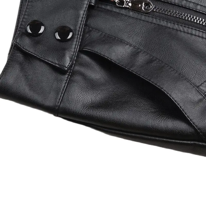 Кожаная юбка-шорты черная облегающая юбка-брюки Весенняя Сексуальная мини-юбка