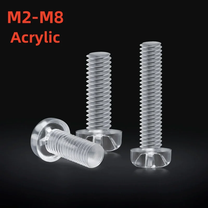 

Прозрачный акриловый крестообразный круглый болт M2 M2.5 M3 M4 M5 M6 M8, нейлоновый пластиковый крестообразный Винт
