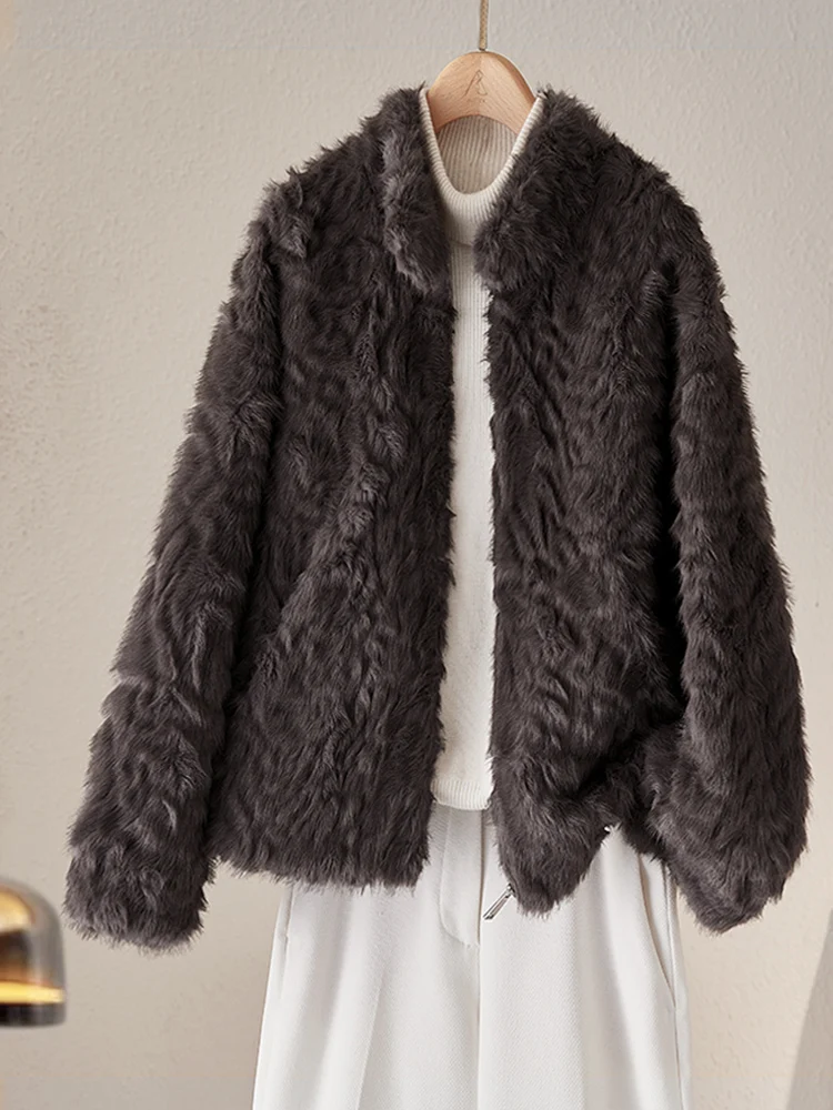 New Autumn and Winter Commuter Environmental Protection Tuscan Fur Outerwear Women Imitation Integrated Small Man Gracefu...