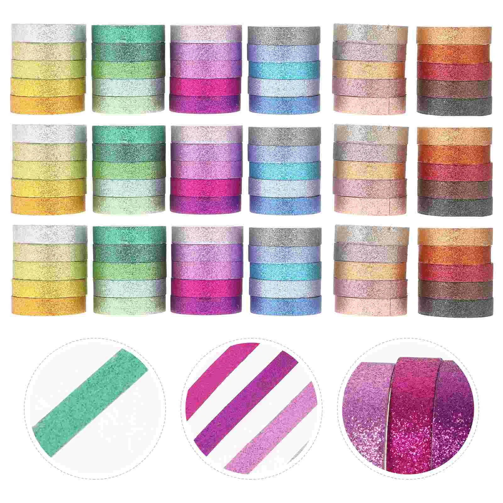 

Tape Washi Diy Glitter Decor Tapes Paper Scrapbooking Decorative Notebook Colored Scrapboking Set Japanese Masking Skinny