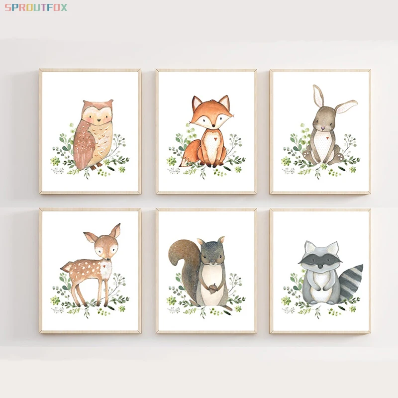 Настенная картина под заказ настенные постеры с рисунком зайца оленя лисы Совы в