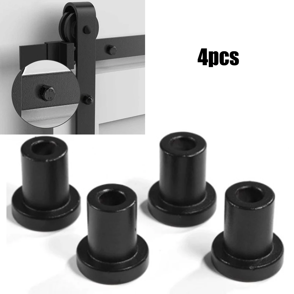 

4Pcs Barn Door Pipe Wall Track Spacers Clamp Fitting Sleeve Carbon Sleeve Sliding Door Barn Track Wood Barn Door Rail Hardware
